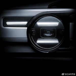 ​奇瑞 iCAR V23 车型新图公布：配备圆形灯组、毫米波雷达
