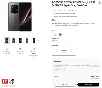 ​荣耀 Magic6 RSR 保时捷设计手机海外开售，售价达 1599.99 英镑