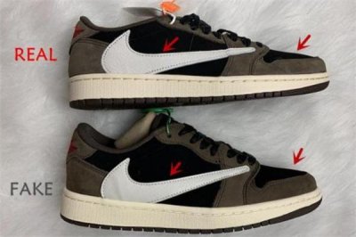 ​aj1倒钩低帮真假对比-aj1 travis scott倒钩低帮真假鉴定