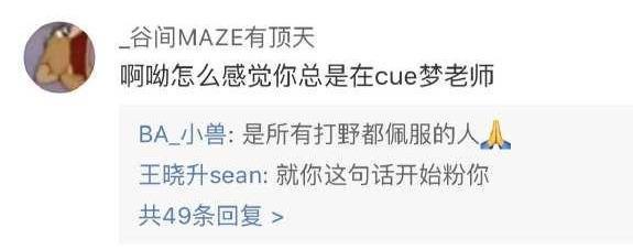 BA黑凤梨战队成员评论梦泪老师的一句话，引得众多网友的点赞