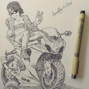​针管笔手绘，看似简单却需要耐心来画的人物手绘插画
