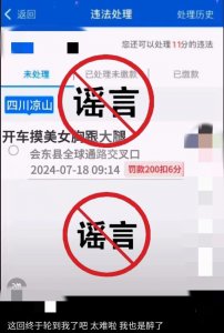 ​警方：“男子开车摸美女胸跟大腿被交通处罚”系不实信息，编造者被行拘
