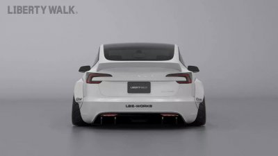 ​告别低调，Liberty Walk 为特斯拉 Model 3 推出宽体套件_ZAKER新闻