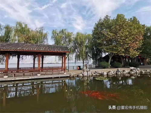 风景优美，水天一色，休闲散步好去处，武汉金银湖公园