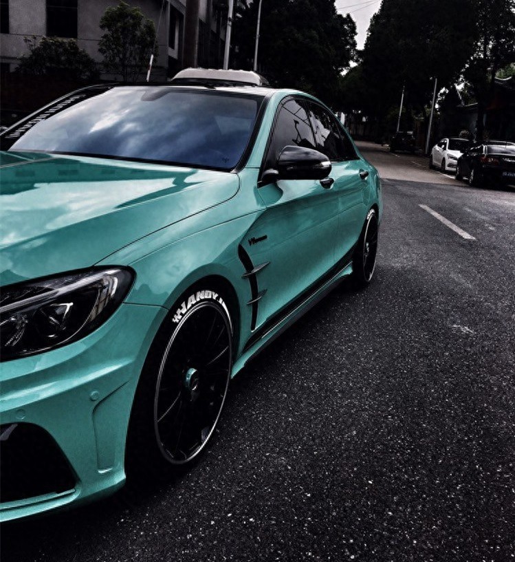 蓝色外观，个性十足，奔驰C200改装案例