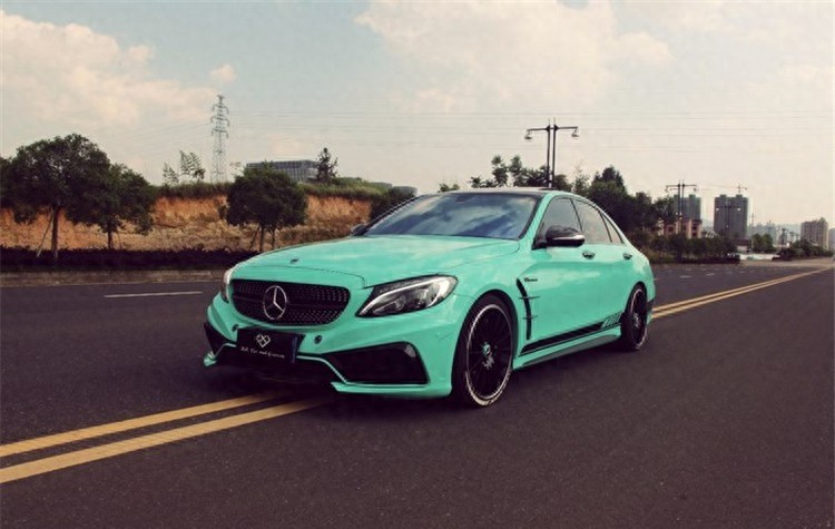 蓝色外观，个性十足，奔驰C200改装案例