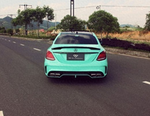 蓝色外观，个性十足，奔驰C200改装案例